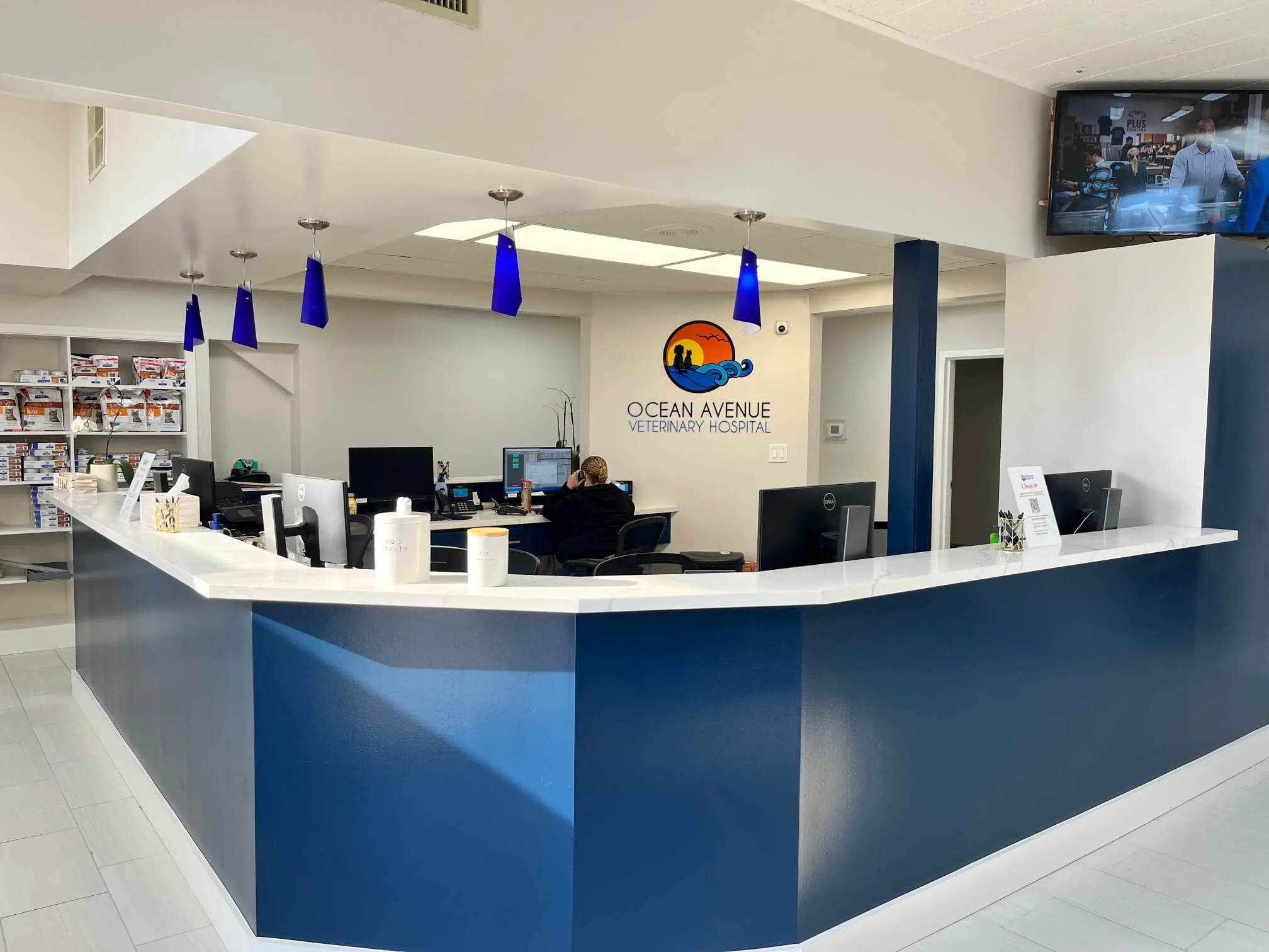 Ocean Avenue Veterinary Hospital reception area